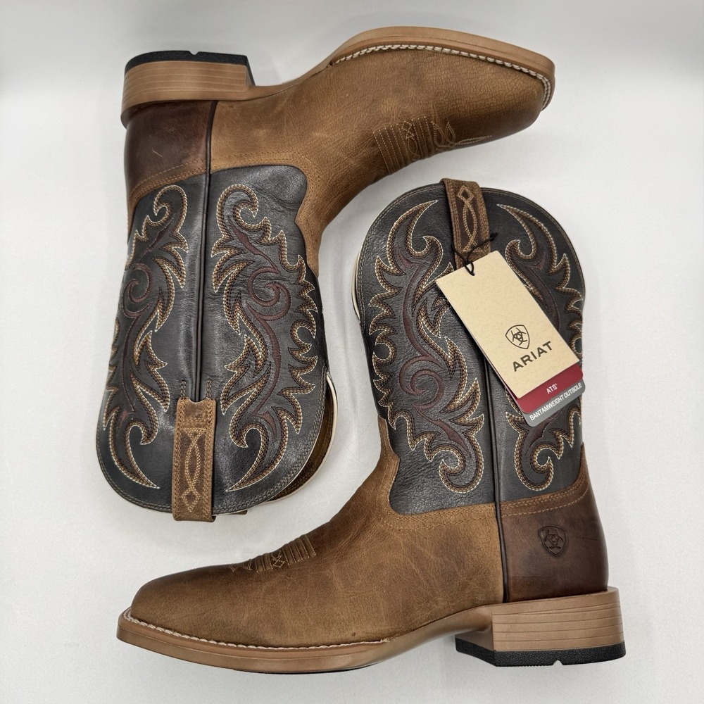 Ariat Lasco Western Boots Men's Size 9 D Blue Leather Bantam Weight - Picture 12 of 16